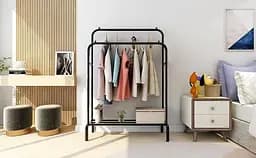 Подвійна стійка для одягу чорного кольору Double floor Hanger - мініатюра 2