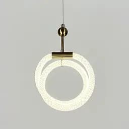 Латунний підвіс із двома завитками обплетеного неону 24 Вт | Арт. MJ 201-300 AB | Line F