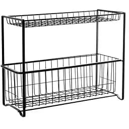 Двухярусная полка Ringel Raum 39.5х15.2х32 см черная (RG-023b)