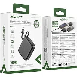 УМБ Acefast 10000mAh 20W PD,QC3.0 USB-C In/Out with build Type-C cable, M15 Black - мініатюра 6