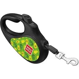 Повідець-рулетка для собак Waudog R-leash, малюнок "Авокадо", L, до 50 кг, 5 м, світловідбиваюча стрічка - мініатюра 2