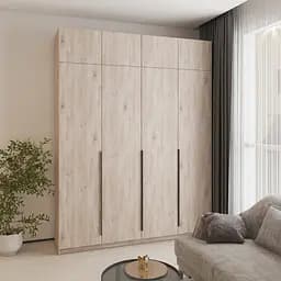 Шафа 4-дверна з антресоллю MebelStar Оскар ДСП BL-B, блок шухляд 200x52x260 см Аляска сірий (MBS-5079)