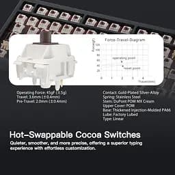 Ігрова механічна клавіатура WOBKEY RAINY 75 PRO / Три режими підключення / Kailh Cocoa Switches / Blue - мініатюра 6