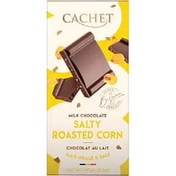 Шоколад молочний Cachet Salty Roasted Corn 31% з солоною смаженою кукурудзою 100 г 
