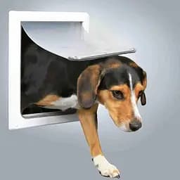 Двері Trixie для собак та котів FreeDog пластикові S/M 30x36 см/24.8-30.8 см білі (3878) - мініатюра 4