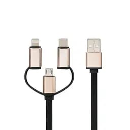 Кабель Optima 3in1 MicroUSB/ iPhone/Type-C тройной