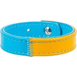 Браслет Waudog Family Colors of freedom, шкіра, S, 18-20х1,5 см, жовтий з блакитним - мініатюра 2