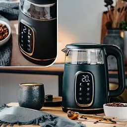 Електрочайник Adler AD 1305 black gold 1850-2200Вт/1.7л/скло/встановлення температури/(AD1305BG) - мініатюра 3