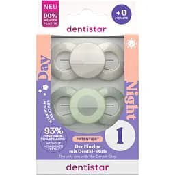 Пустушка ортодонтична Dentistar для хлопчика 0-6 місяців сіра 2 шт - мініатюра 2