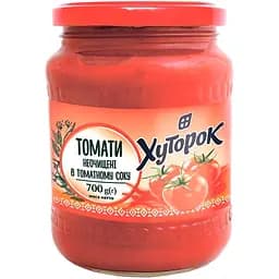 Томати неочищені Хуторок в томатному соку пастеризовані 700 г