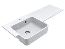 Умивальник Miraggio FONTANA L (0000518) Miramarble, Глянцевий, Накладний/Врізний, Білий