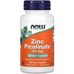 Витамины и минералы NOW Zinc Picolinate 50 mg, 120 вегакапсул