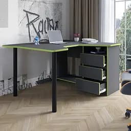 Геймерський комп'ютерний стіл LION Буст кутовий з шухлядами Антрацит (LION-041449) - мініатюра 6