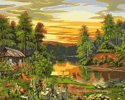 Картина по номерам на подрамнике Brushme Атмосферный восход солнца