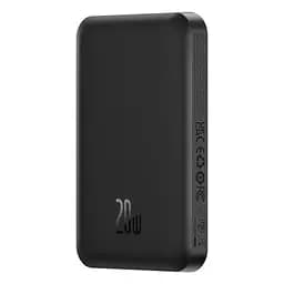 Магнітний павербанк Baseus Magnetic 5000 mAh 20 W з бездротовою зарядкою MagSafe та індикатором заряду чорний - мініатюра 2