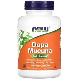 Натуральна добавка NOW Dopa Mucuna, 180 вегакапсул