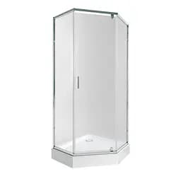 Набор: Qtap душевая кабина Scorpio CRM10995-AC6 Clear 2120x900x900 мм + поддон Diamond 309912 90x90x12 см с сифоном, Хром, Универсальная, прозрачный