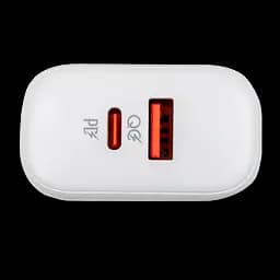 Зарядка для телефону LogicPower 45W (Type-C+USB) QC + кабель (Type-C to Type-C) 45WCH - мініатюра 3