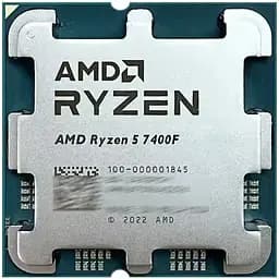 Процессор AMD AM5 Ryzen 5 7400F Tray 6x3.7 ГГц Turbo Boost 4.7 ГГц L3 32Мб Zen 4 Raphael 5 нм TDP 65 Вт