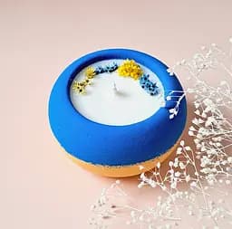 Еко свічка Svich Shop cиньо-жовта у подарунковій коробці - мініатюра 7