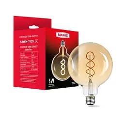 Лампа світлодіодна філаментна Maxus G125 FM 6W 2400K 220V E27 (1-MFM-7125)