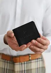 Универсальная кожаная обложка для удостоверения Черная