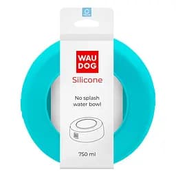 Миска-непроливайка Waudog Silicone, 750 мл, блакитна