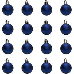 Набор елочных игрушек Devilon мини-шар 4 см синий матовый 16 шт. (890643)