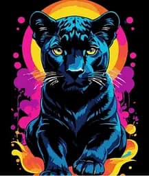 Набор для росписи по номерам Яркость пантеры, Strateg, на черном фоне, 30x40 см, FH-18