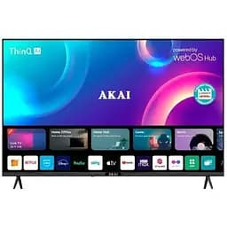 Телевізор 50" Akai AK50UHD22W, чорний, LED 4K 3840x2160, 60 Гц, Smart TV, WebOS, голос, DVB-T2/C, 3xHDMI, 2xUSB, VESA 200x200