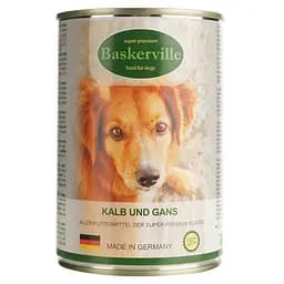 Влажный корм для собак Baskerville Телятина и мясо гуся 400 г