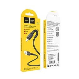 Кабель Hoco Lightning Especial charging data cable for X71 1 м 2.4A чорний - мініатюра 3