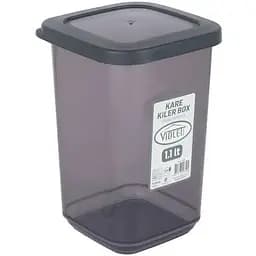 Контейнер для сипучих продуктів Violet House 1.1 л чорний (0310 Transparent Black) - мініатюра 2