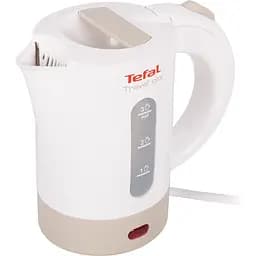 Електрочайник Tefal Travel-o-city Strix 0.5 л пластик в комплекті 2 склянки + 2 ложки біло-бежевий (KO120130) - мініатюра 3