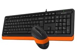 Комплект A4Tech Fstyler Sleek Multimedia Comfort F1010, Black/Orange, клавіатура+миша, USB (F1010-BO) - мініатюра 3
