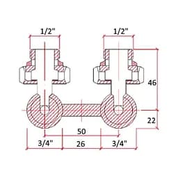 Вентиль двотрубний Icma 1/2" No884 подвійний термостат - мініатюра 2