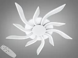 Люстра стельова LED Diasha 2480/5+5WH, 82W, 3200K-6500K, білий метал, сучасний стиль, пульт управління, акрилові елементи