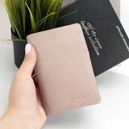 Кошелек женский кожаный De Esse LC14288-GD25 маленький на магните пудровый