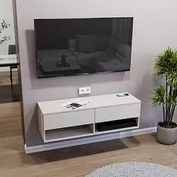 Тумба под телевизор навесная FH-Istad с ящиками и открытыми полками 1200х360х380 мм Кашемир