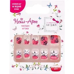 Дитячі накладні нігті Lukky Kitty багаторазові 10 шт. (T19422)
