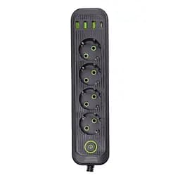 Мережевий фільтр-подовжувач EURO 4 розетки 3 USB 2,8 метра Yiwu HP-5-13MF - мініатюра 11