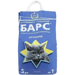 Наповнювач для котячих туалетів бентонітовий Барс № 1 крупний без ароматизатора синій 5 кг