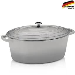Утятница чугунная с крышкой KELA Calido (12609) 36х29х15 см 9,3 л серая