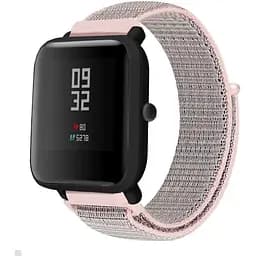 Ремінець BeWatch для Xiaomi Amazfit BIP/Lite/GTS/GTR 42мм нейлоновий 20 мм липучка Рожевий (1011338)