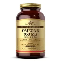 Жирні кислоти Solgar Omega 3 950 mg Triple Strength, 100 капсул