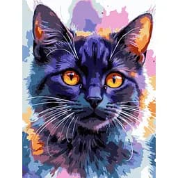 Картина по номерам Strateg Звездный кот 30х40 см (SS-1256)