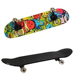 Скейт, 79x20 см, наждачка, алюмінієва підвіска, PU колеса, підшипники ABEC-7, MS0355-2 (В асортименті)