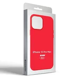 Силиконовый чехол для Apple iPhone 13 Pro Max, ICON2 Case, красный, противоударный, панель, защита всего корпуса, матовая поверхность Soft Touch, выступает над дисплеем, совместим с защитными стеклами и пленками, с микрофиброй, ArmorStandart (ARM60507) - мініатюра 9