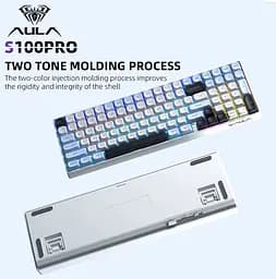 Клавиатура игровая механическая Aula S-100 PRO Wireless White-Black ENG/UKR Red Switch Hot-Swap USB, 2.4G, Bluetooth - мініатюра 10
