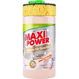 Засіб-бальзам для миття посуду Maxi Power Мигдаль з губкою, 1 л